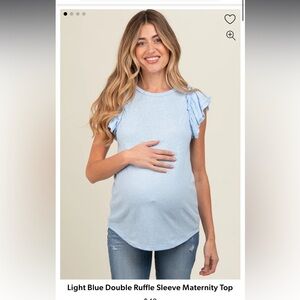 Light Blue Maternity Top